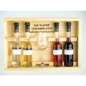 Holzkiste für Aromatherapie 4x 0,1Liter und 1 Glas